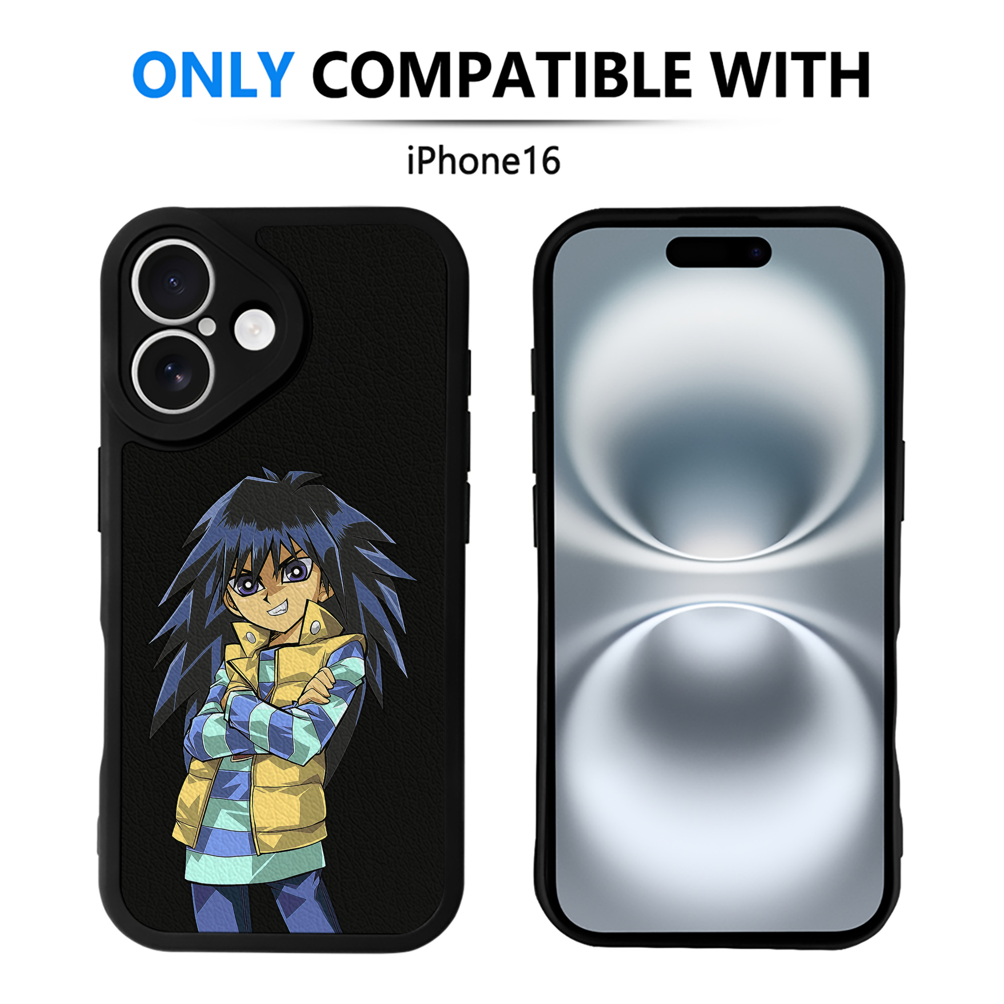 遊☆戯☆王 Yu-Gi-Oh! 【iPhone 16シリーズ対応】シリコンスマホケース（レザー調） 材質：シリコン